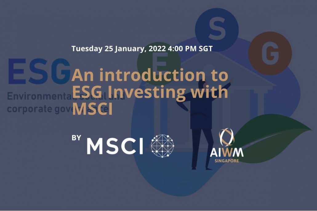 An Introduction To ESG Investing With MSCI - Association Of Independent ...